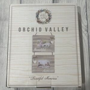 Orchid Valley “Beautiful Memories” Rustic Wooden Picture Frame - Tan & White